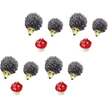 24 kpl hartsieläinhahmo, mini siili-sienipatsas, veistos, miniatyyripöytäkoristeet, kakunpäälliset