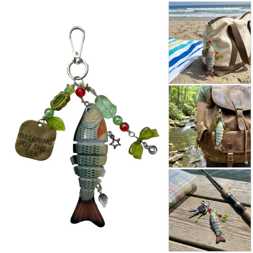 Long Fish Shaped Keychain Easy Carry with Fun-pattern A 2