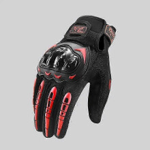 (Red, XXL) Waterproof Motorcycle Gloves Winter with Touch Screen Compatibility