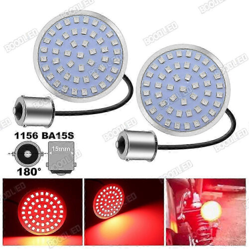 (Red) LED Turn Signal Replacement for Harley Davidson Motorcycle 1157 Amber Light