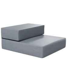 Haustiertreppe, Haustiermatte, 2 Stufen, faltbar, Hundetreppe, Treppenmatte für Katzen und Hunde, grau, L 45 x B 39 x H 20 cm