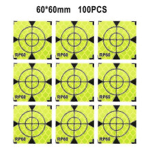 (China, 60x60mm) Reflective Sticker Targets for Surveying, 100 Sheets for Total Station