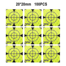 (China, 20x20mm) Reflective Sticker Targets for Surveying, 100 Sheets for Total Station