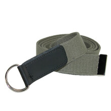 CTM Plus Size Cotton Web Belt with Double D Ring Buckle
