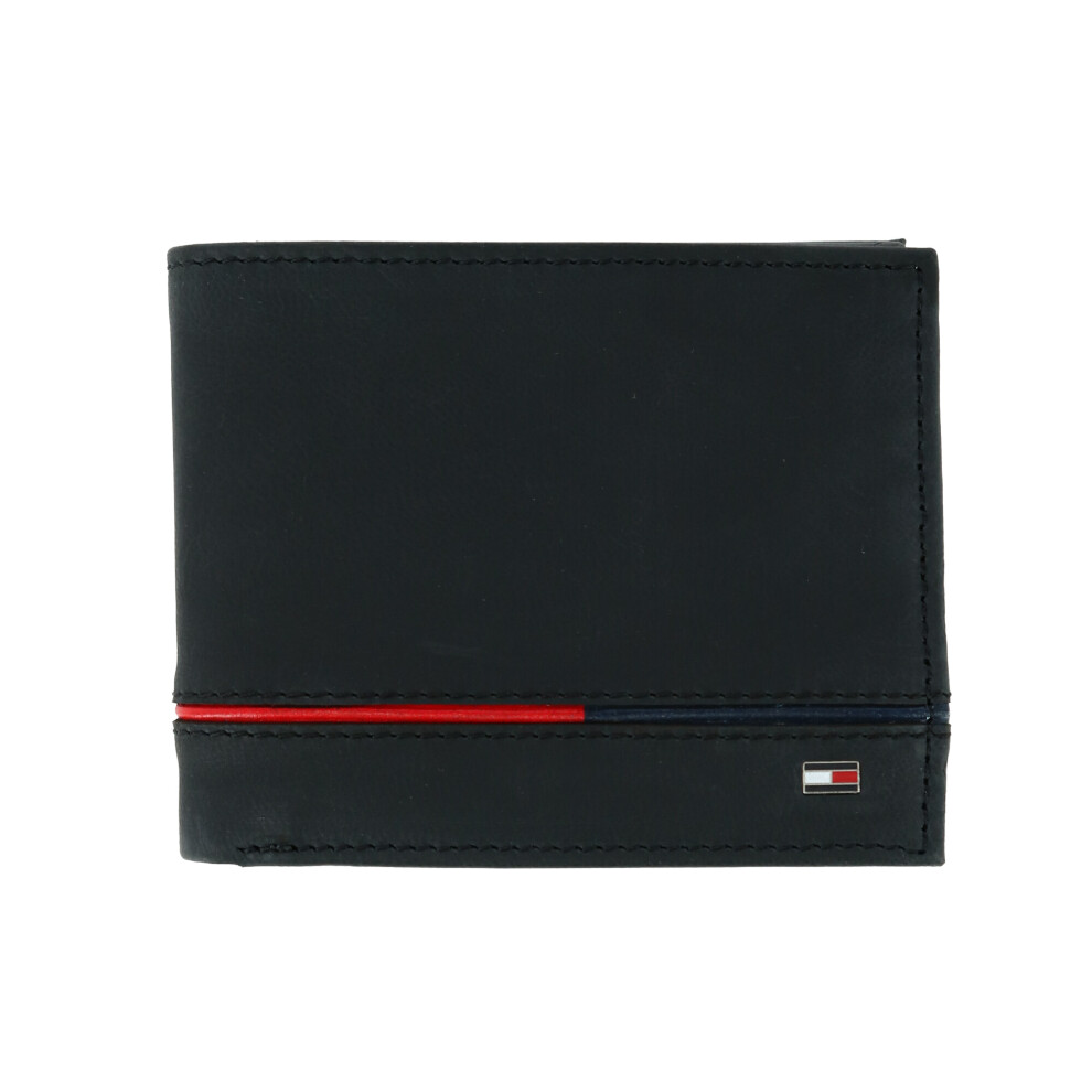Tommy Hilfiger Men's Leather Leif Rfid Bifold Wallet With Flip Id