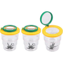 Set di 3 lenti d'ingrandimento per insetti, scatola per osservare gli insetti, acchiappa-insetti, strumento portatile per l'osservazion
