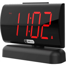 Led Digital Alarm Clock With Swivel Base, Red Led Display, Large Digits Number For Old, Big Round Button, Dimmer Brightness, Adjustable