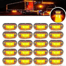 (Amber, 10PCS) 12V-24V LED lights for trailer 10/4PCS oval universal side marker