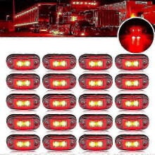 (Red, 10PCS) 12V-24V LED lights for trailer 10/4PCS oval universal side marker