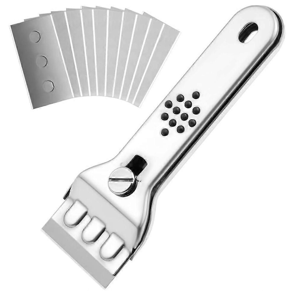 Stainless Steel Paint Scraper, With 15 Metal Blades, Ceramic Hob Scraper Professional Glass Scraper, Razor For Removing Adhesive, Paint 6485316025079