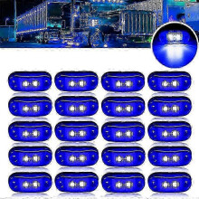 (Blue, 10PCS) 12V-24V LED lights for trailer 10/4PCS oval universal side marker
