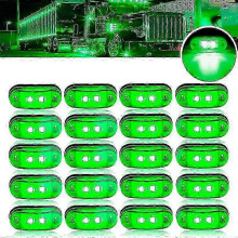 (Green, 4PCS) 12V-24V LED lights for trailer 10/4PCS oval universal side marker