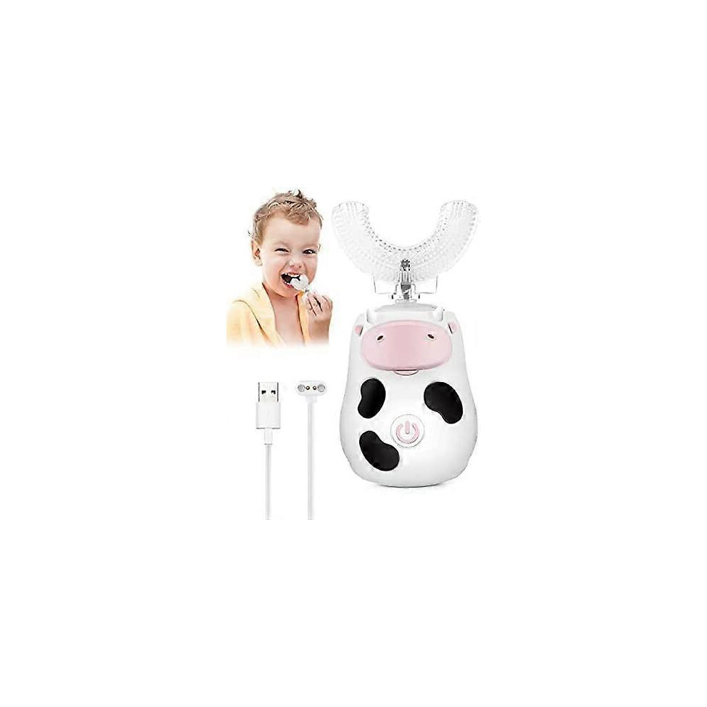 Electric Toothbrush for Kids - Ultrasonic Automatic Toothbrushes with 2 Smart Modes - 360 Cleaning - U-Shaped - for Kids 1-6 Years Old