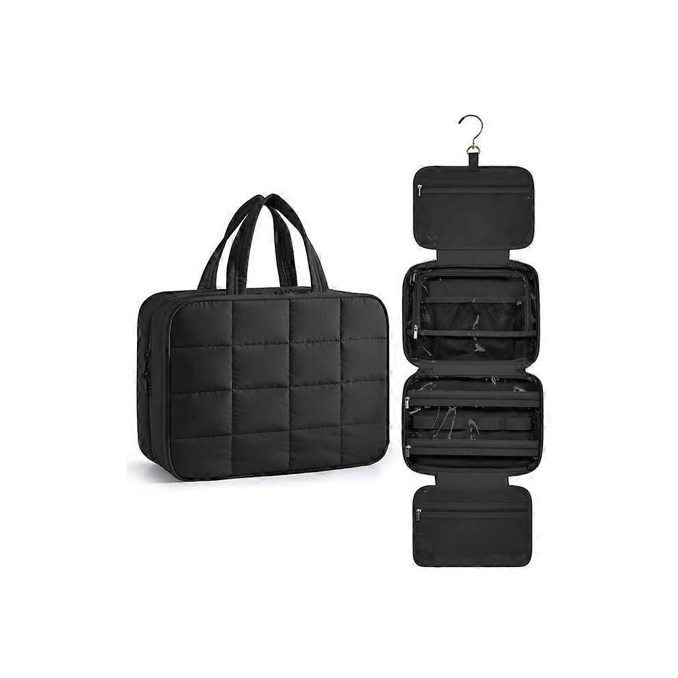 Travel Toiletry Bag with Jewelry Organizer, Hanging Travel Bag for Toiletries, Puffy Makeup Cosmetic Bag Organizer