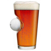 Bierglas met golfbal - 473 ml - Glas voor koffie, thee, melk, andere dranken en wijn