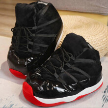 Sneakers-Like Plush Slippers Creative Wrapping Fuzzy Warm Winter Drag Shoes for Casual Daily Wear