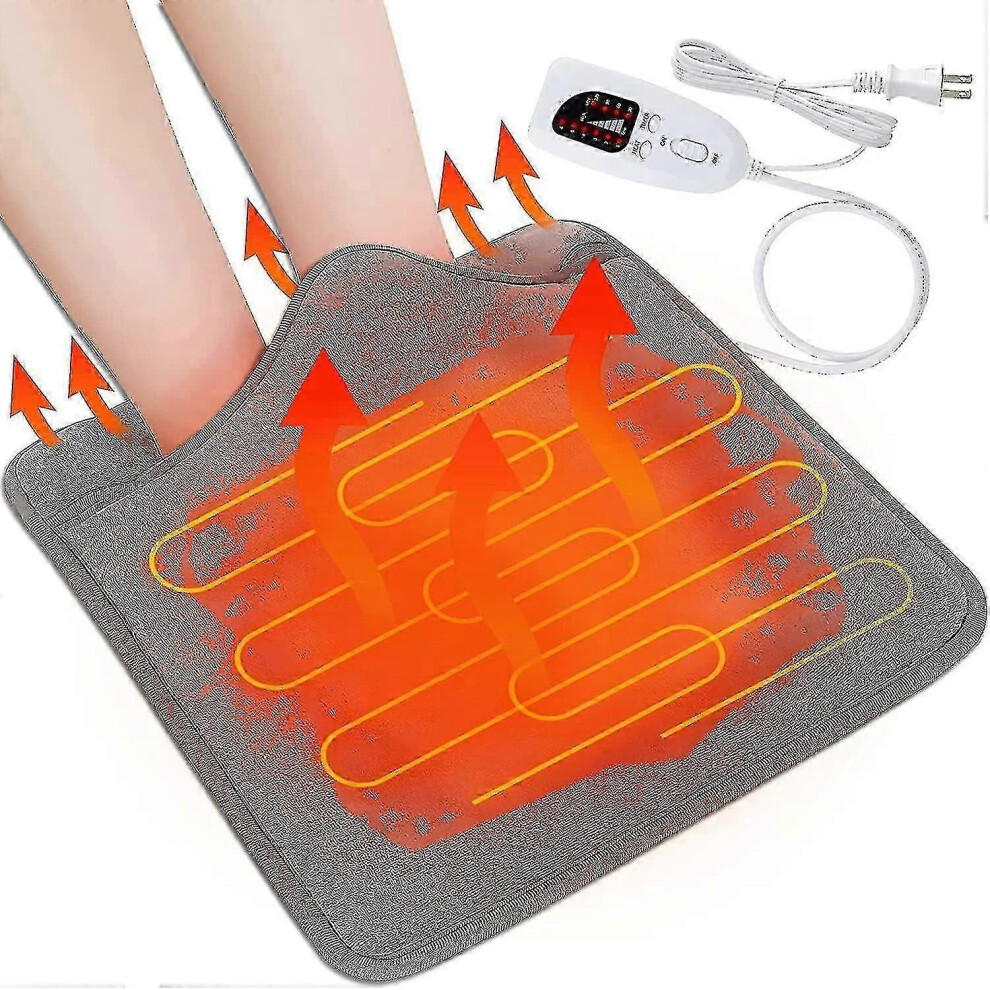 Electric Heated Foot Warmer, Electric Heating Pad Feet Warmers For Men And Women6 Heat Levels 4 Timers With Countdown Fast Heat Use For