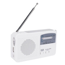Emergency Radio with Solar and Hand Crank Self Powered, Battery USB Recharging FM/AM Radio LED Flas
