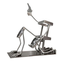 Skull Coke and Wine Bottle Stand - Unique Metal Bar Decor for Whiskey and Beer