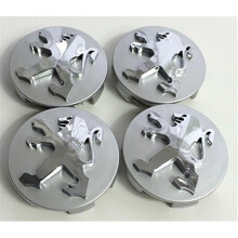 4 kpl korkealaatuisia alumiinivanteen keskikuppeja Peugeot 106 107 206 207 306 307 506 507 108 208 308 -malleihin, harmaa 60 mm - KM