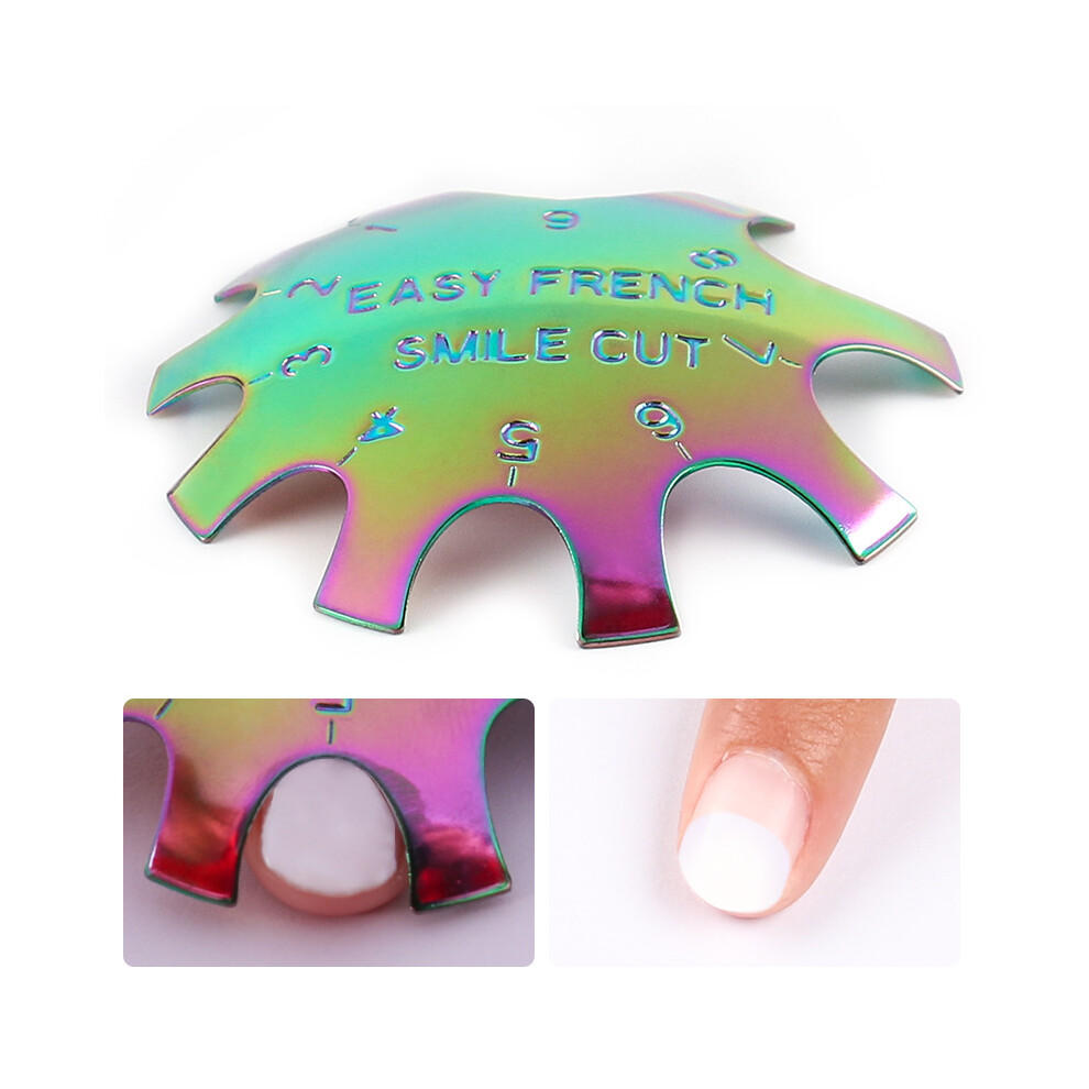 (1#) Color plated French manicure shaping steel plate model Crystal nail making stainless steel template