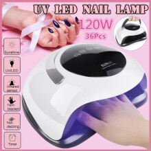 120 W:n UV-kynsilamppu, nopea geelivalo, LED-kynsilamppu ajastimella ja älykkäällä anturilla, 36 LEDiä