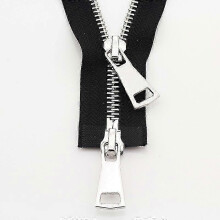 (black, 70cm) Double Slider Zipper for Garments Metal Open Ended Sewing Accessory