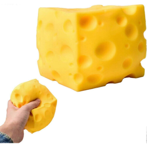 Εύκολο Sqweezy Super Cheesy, Γιγαντιαίο Μπλοκ Τυριού Squishy, Τυριά Jumbo Squeeze, Κίτρινο Rebound