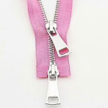 (pink, 90cm) Double Slider Zipper for Garments Metal Open Ended Sewing Accessory