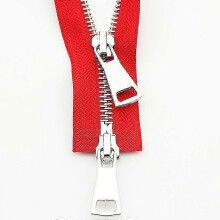 (red, 70cm) Double Slider Zipper for Garments Metal Open Ended Sewing Accessory