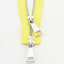 (yellow, 70cm) Double Slider Zipper for Garments Metal Open Ended Sewing Accessory