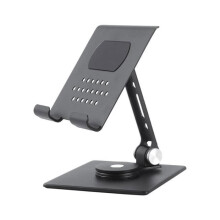 Tablettiteline, 360 kääntyvä ja kokoontaitettava iPad-teline, Pöytäteline tabletille iPad Airille/Minille, Kindlelle (4–16 tuumaa), Puhelimet