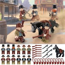 12 Pcs Soldiers Building Blocks Humanoid Mini Figure Toys Gift Toys with Horse