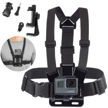 Yleiskiinnike GoPro-kameralle ja -puhelimelle, musta, kiinnitysklipsi action-kameralle ja puhelimelle