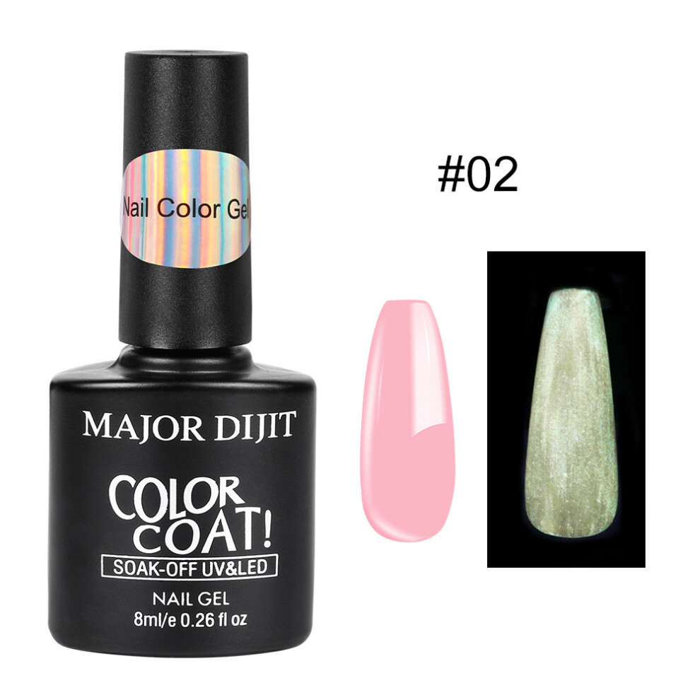 (02) Summer's new fluorescent luminous color nail polish glue Internet celebrity Bundy luminous kodan glue phototherapy glue