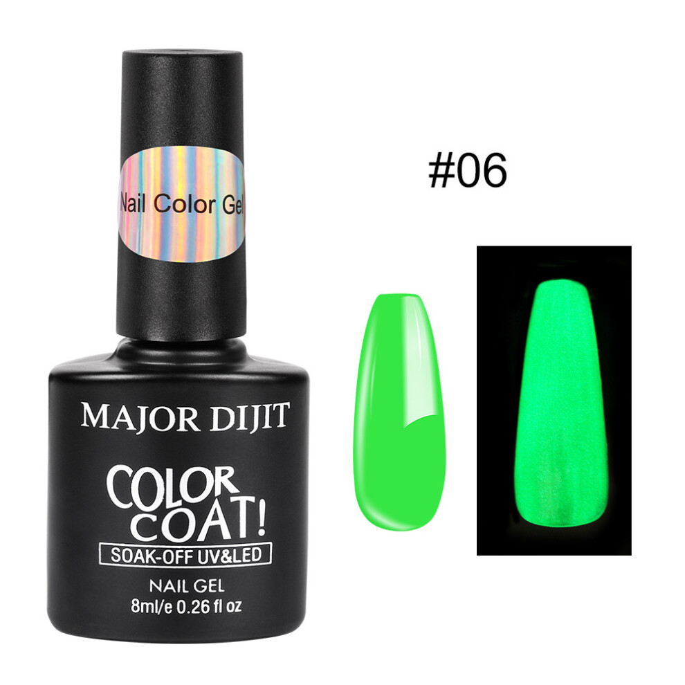 (06) Summer's new fluorescent luminous color nail polish glue Internet celebrity Bundy luminous kodan glue phototherapy glue