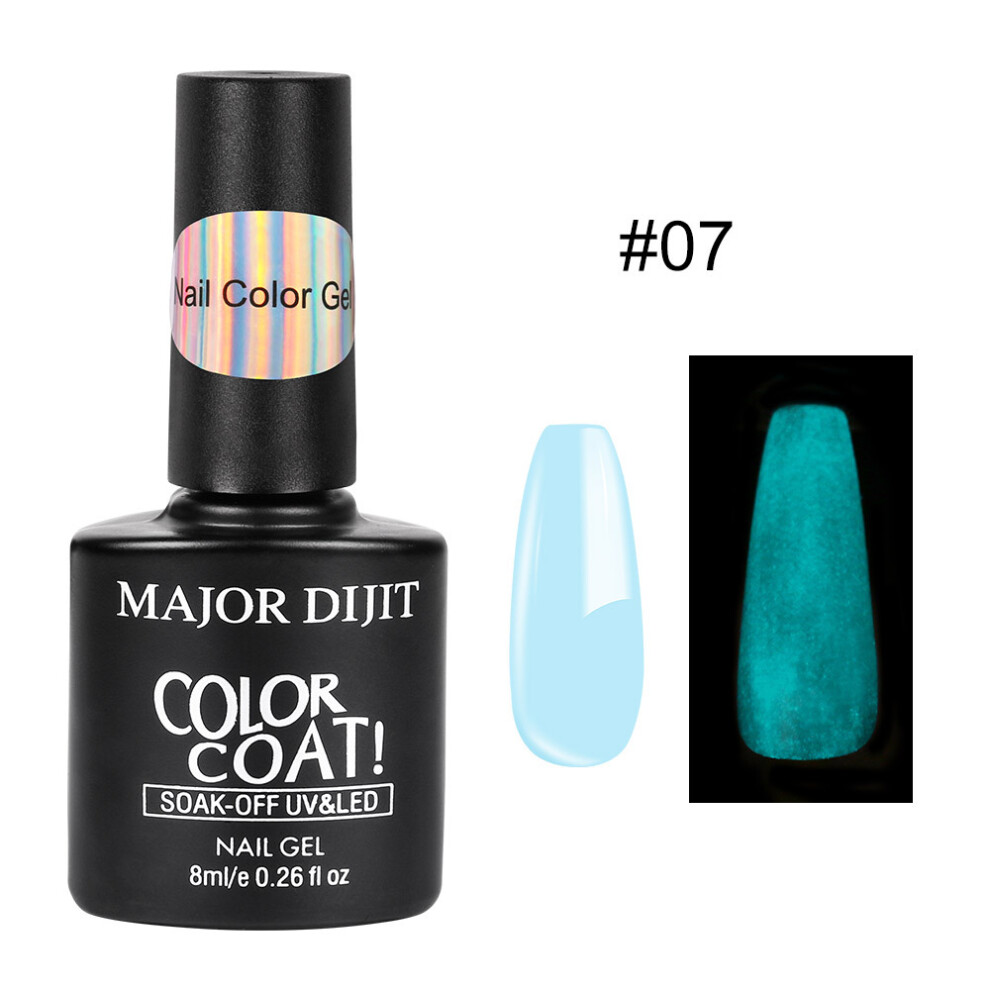 (07) Summer's new fluorescent luminous color nail polish glue Internet celebrity Bundy luminous kodan glue phototherapy glue