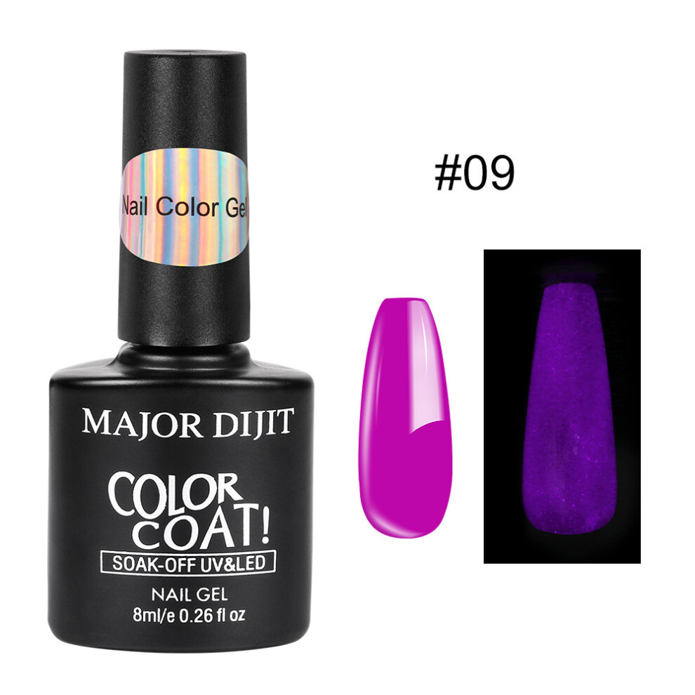 (09) Summer's new fluorescent luminous color nail polish glue Internet celebrity Bundy luminous kodan glue phototherapy glue