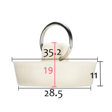 (35.2mm)Bouchon de baignoire lavabo en caoutchouc blanc évier tuyau de vidange fournitures de prévention de l'eau