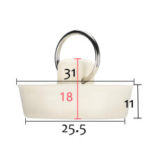 (31mm)Bouchon de baignoire lavabo en caoutchouc blanc évier tuyau de vidange fournitures de prévention de l'eau