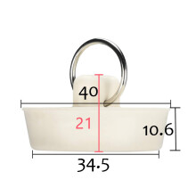 (40mm)Bouchon de baignoire lavabo en caoutchouc blanc évier tuyau de vidange fournitures de prévention de l'eau