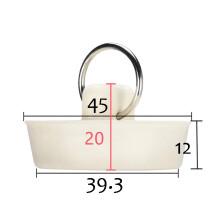 (45mm)Bouchon de baignoire lavabo en caoutchouc blanc évier tuyau de vidange fournitures de prévention de l'eau