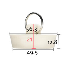 (56.3mm)Bouchon de baignoire lavabo en caoutchouc blanc évier tuyau de vidange fournitures de prévention de l'eau