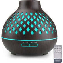 500 ml:n eteeristen öljyjen diffuusori kaukosäätimellä, 7-värinen LED-ultraäänikostutin, aromaterapiakostutin