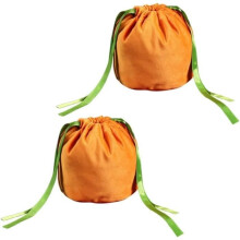 2-osainen halloween-kurpitsa-karkki-kiristysnyörillinen lahjaämpäri, herkkupussi, kassi karkkia vai herkkua varten [906]