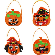 Halloween-karkkipussit DIY-lastenkoristeet 4 kpl kahvalla kurpitsa-lepakko-noita hauskat temppu-vai-keksit [1209]
