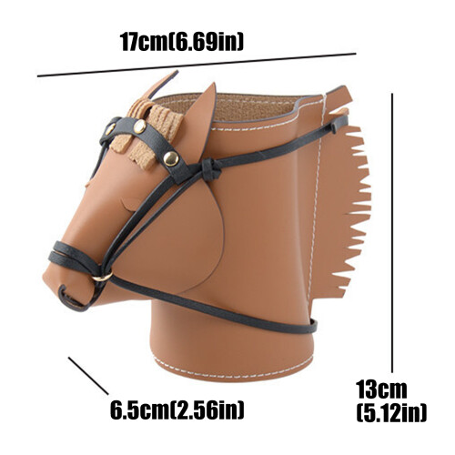 Handgemaakte lederen desktop organizer paardenvorm lederen 2