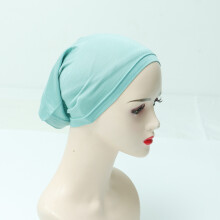(24) Multicolor rayon jersey turban long scarf base hat single color elastic inner mercerized cotton tube hat
