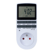 Ohjelmoitava digitaalinen pistoke - viikoittainen digitaalinen ajastin, LCD-näyttö, energiansäästö (1 pakkaus)