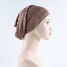 (16) Multicolor rayon jersey turban long scarf base hat single color elastic inner mercerized cotton tube hat